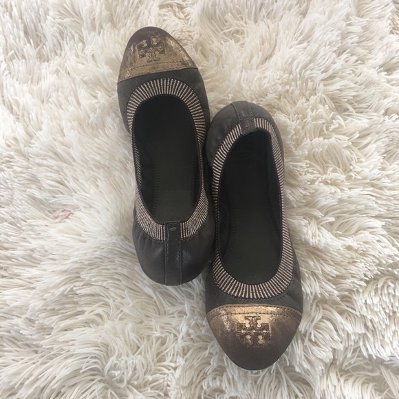 Tory Burch Shoes - Tory Burch metallic and brown flats